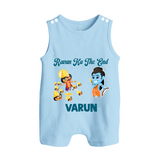 Ravan Ka The End Dussehra Button Romper - BABY BLUE - New Born (Chest 18")