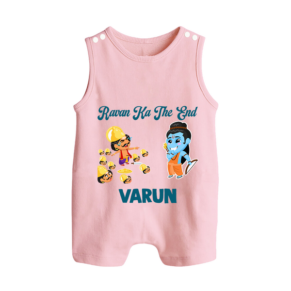 Ravan Ka The End Dussehra Button Romper - BABY PINK - New Born (Chest 18")