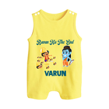 Ravan Ka The End Dussehra Button Romper - PASTEL YELLOW - New Born (Chest 18")