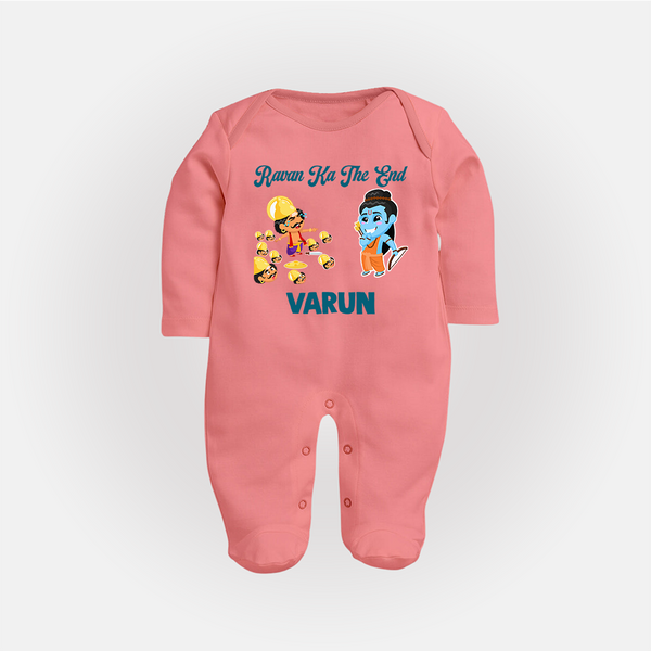 Ravan Ka The End Dussehra Fullbody suit - PEACH - New Born (Chest 7.5")