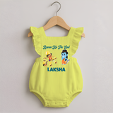 Ravan Ka The End Dussehra Romper Frock - PASTEL YELLOW - 0 - 3 Months Old (Chest 19")