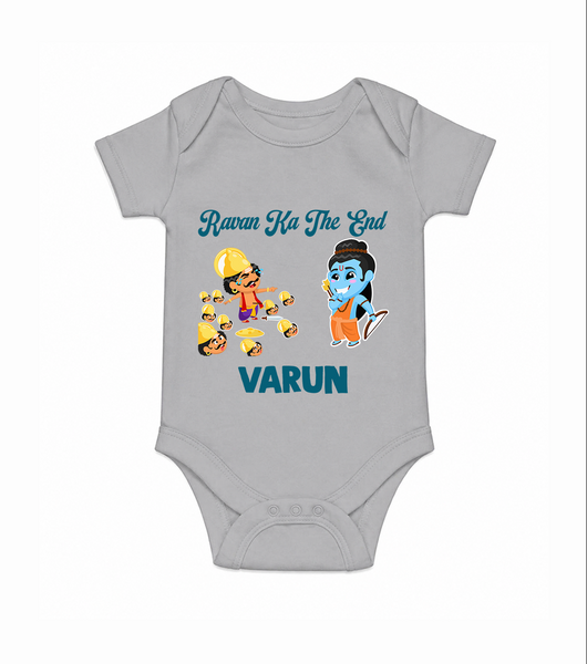 Ravan Ka The End Dussehra Romper - GREY - New Born (Chest 14")