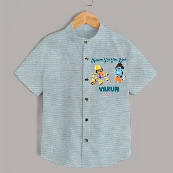 Ravan Ka The End Dussehra Shirt - ARCTIC BLUE - 0 - 6 Months Old (Chest 23")