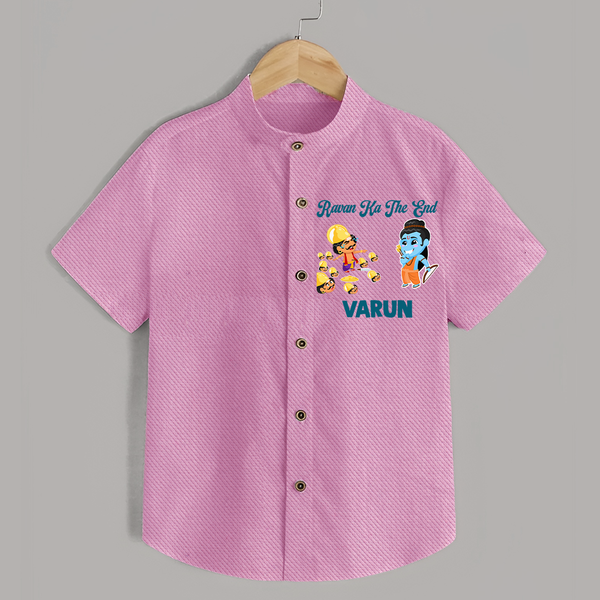 Ravan Ka The End Dussehra Shirt - BABY PINK - 0 - 6 Months Old (Chest 23")