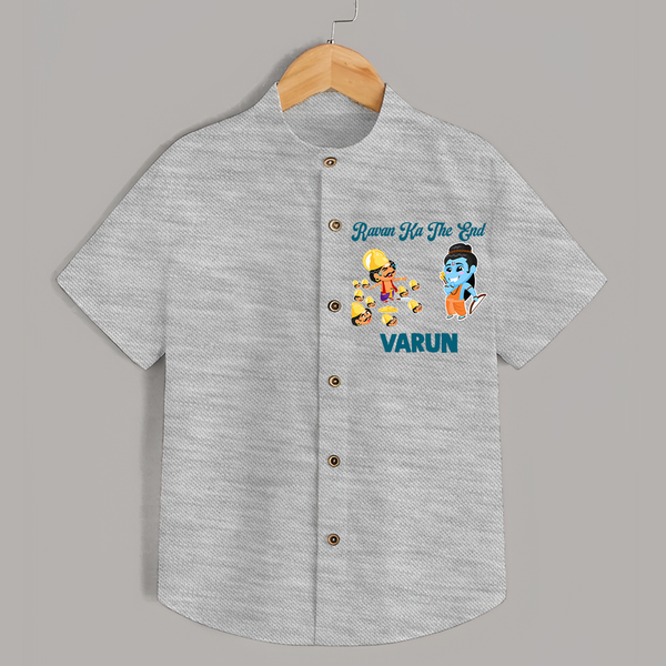 Ravan Ka The End Dussehra Shirt - GREY - 0 - 6 Months Old (Chest 23")
