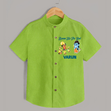 Ravan Ka The End Dussehra Shirt - LIME GREEN - 0 - 6 Months Old (Chest 23")