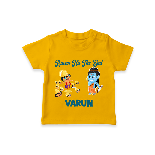 Ravan Ka The End Dussehra T shirt - CHROME YELLOW - 0-5 Months Old (Chest 17")