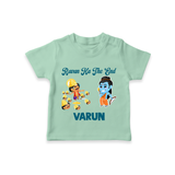 Ravan Ka The End Dussehra T shirt - MINT GREEN - 0-5 Months Old (Chest 17")