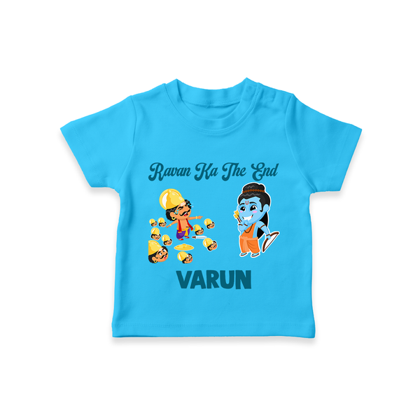 Ravan Ka The End Dussehra T shirt - SKY BLUE - 0-5 Months Old (Chest 17")