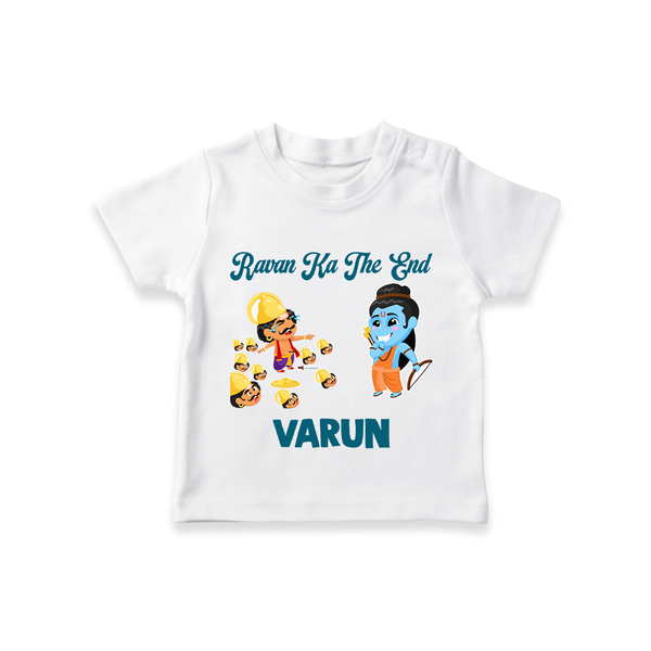 Ravan Ka The End Dussehra T shirt - WHITE - 0-5 Months Old (Chest 17")
