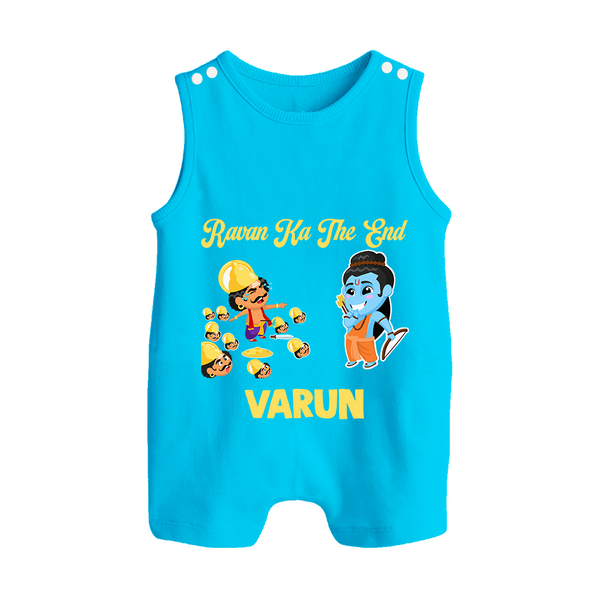 Ravan Ka The End Dussehra Button Romper - SKY BLUE - New Born (Chest 18")