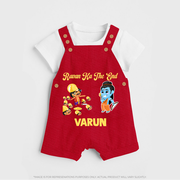 Ravan Ka The End Dussehra Dungaree - RED - 0 - 5 Months Old (Chest 18")