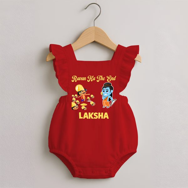 Ravan Ka The End Dussehra Romper Frock - RED - 0 - 3 Months Old (Chest 19")