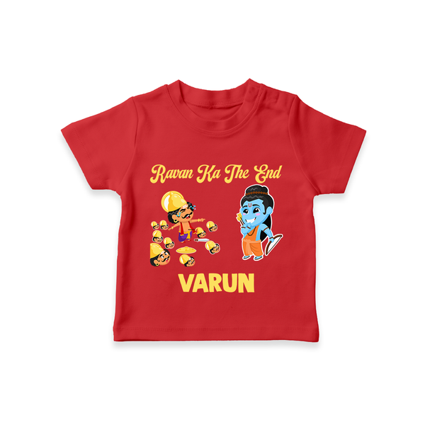 Ravan Ka The End Dussehra T shirt - RED - 0-5 Months Old (Chest 17")