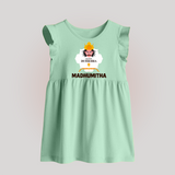 Happy Dussehra Ravan Face Baby Frock - MINT GREEN - 0 - 3 Months Old (Chest 17")