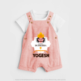 Happy Dussehra Ravan Face Dungaree - PEACH - 0 - 5 Months Old (Chest 18")