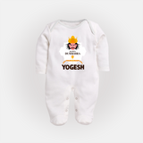 Happy Dussehra Ravan Face Fullbody suit - WHITE - New Born (Chest 7.5")
