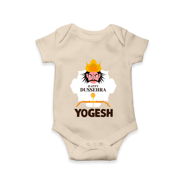 Happy Dussehra Ravan Face Romper - IVORY - New Born (Chest 14")