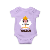 Happy Dussehra Ravan Face Romper - LILAC - New Born (Chest 14")