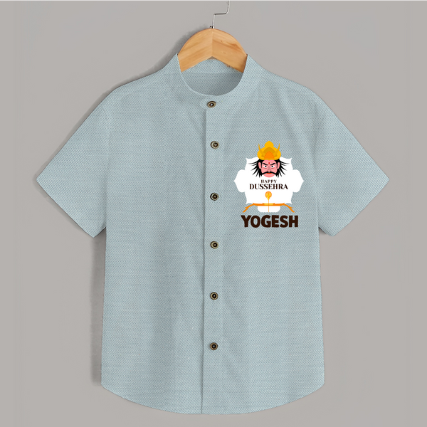 Happy Dussehra Ravan Face Shirt - ARCTIC BLUE - 0 - 6 Months Old (Chest 23")