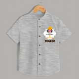 Happy Dussehra Ravan Face Shirt - GREY - 0 - 6 Months Old (Chest 23")