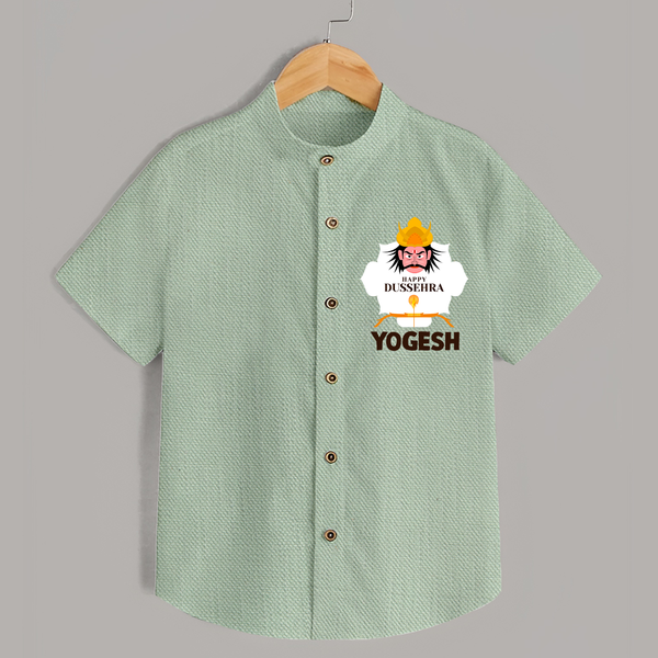 Happy Dussehra Ravan Face Shirt - MINT GREEN - 0 - 6 Months Old (Chest 23")