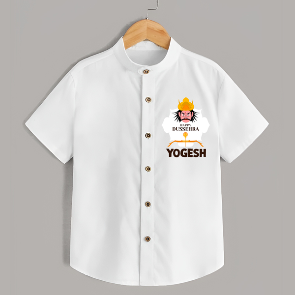 Happy Dussehra Ravan Face Shirt - WHITE - 0 - 6 Months Old (Chest 23")
