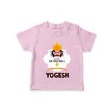 Happy Dussehra Ravan Face T shirt - BABY PINK - 0-5 Months Old (Chest 17")