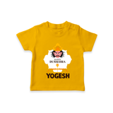 Happy Dussehra Ravan Face T shirt - CHROME YELLOW - 0-5 Months Old (Chest 17")