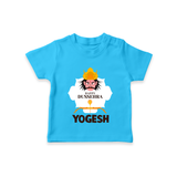 Happy Dussehra Ravan Face T shirt - SKY BLUE - 0-5 Months Old (Chest 17")