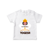 Happy Dussehra Ravan Face T shirt - WHITE - 0-5 Months Old (Chest 17")