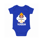 Happy Dussehra Ravan Face Romper - COBALT BLUE - New Born (Chest 14")