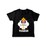 Happy Dussehra Ravan Face T shirt - BLACK - 0-5 Months Old (Chest 17")