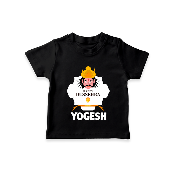 Happy Dussehra Ravan Face T shirt - BLACK - 0-5 Months Old (Chest 17")