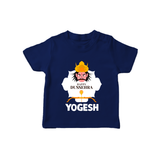 Happy Dussehra Ravan Face T shirt - NAVY BLUE - 0-5 Months Old (Chest 17")