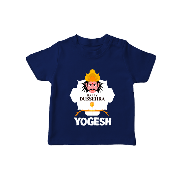Happy Dussehra Ravan Face T shirt - NAVY BLUE - 0-5 Months Old (Chest 17")