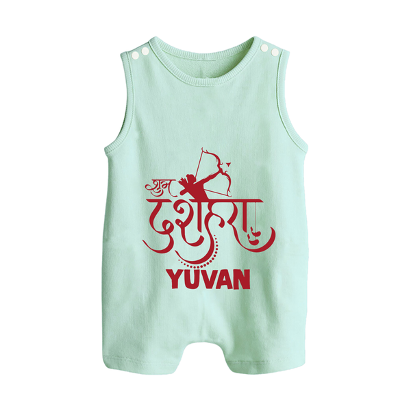 Ram Arrow Victory Dussehra Button Romper - MINT GREEN - New Born (Chest 18")