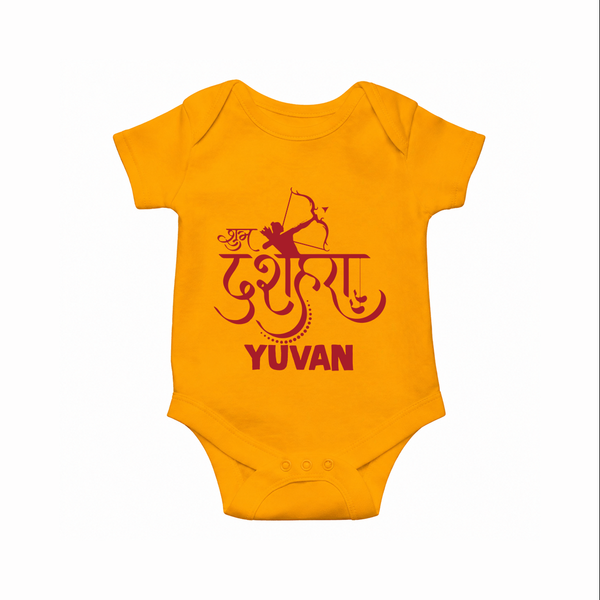 Ram Arrow Victory Dussehra Romper - CHROME YELLOW - New Born (Chest 14")