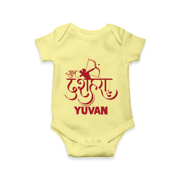 Ram Arrow Victory Dussehra Romper - PASTEL YELLOW - New Born (Chest 14")