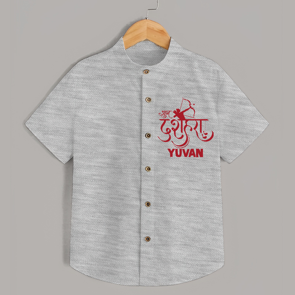 Ram Arrow Victory Dussehra Shirt - GREY - 0 - 6 Months Old (Chest 23")