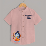Little Ram Lalla Bow Warrior Shirt - PEACH - 0 - 6 Months Old (Chest 23")