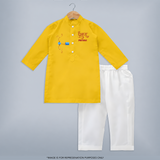 Dussehra Bow Victory Celebration Kurta - CHROME YELLOW - 3 - 6 Months Old (Chest 24", Kurta Length 14'', Waist 19", Pant Length 14")