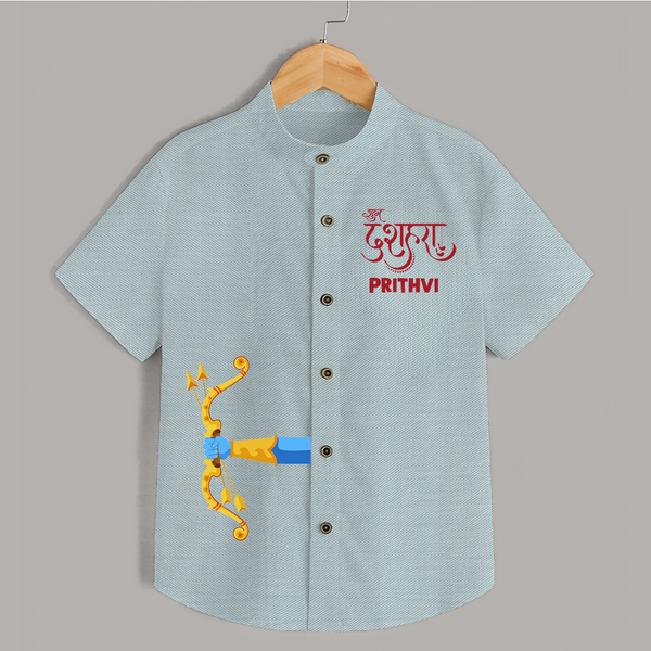 Dussehra Bow Victory Celebration Shirt - ARCTIC BLUE - 0 - 6 Months Old (Chest 23")