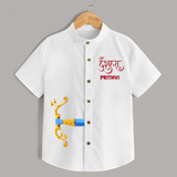 Dussehra Bow Victory Celebration Shirt - WHITE - 0 - 6 Months Old (Chest 23")