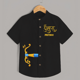 Dussehra Bow Victory Celebration Shirt - BLACK - 0 - 6 Months Old (Chest 23")