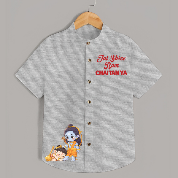 Jai Shree Ram Blessings Shirt - GREY - 0 - 6 Months Old (Chest 23")