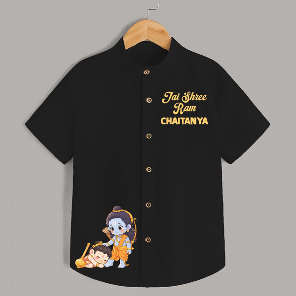 Jai Shree Ram Blessings Shirt - BLACK - 0 - 6 Months Old (Chest 23")