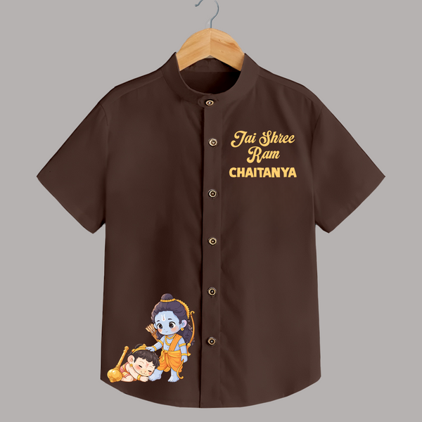 Jai Shree Ram Blessings Shirt - CHOCOLATE BROWN - 0 - 6 Months Old (Chest 23")