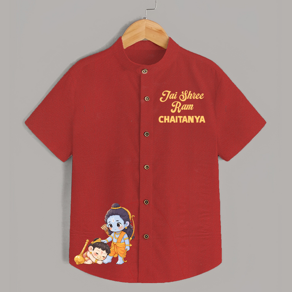 Jai Shree Ram Blessings Shirt - RED - 0 - 6 Months Old (Chest 23")