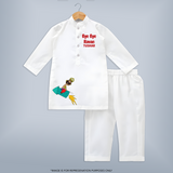 Bye Bye Ravan Dussehra Fun Kurta - WHITE - 3 - 6 Months Old (Chest 24", Kurta Length 14'', Waist 19", Pant Length 14")